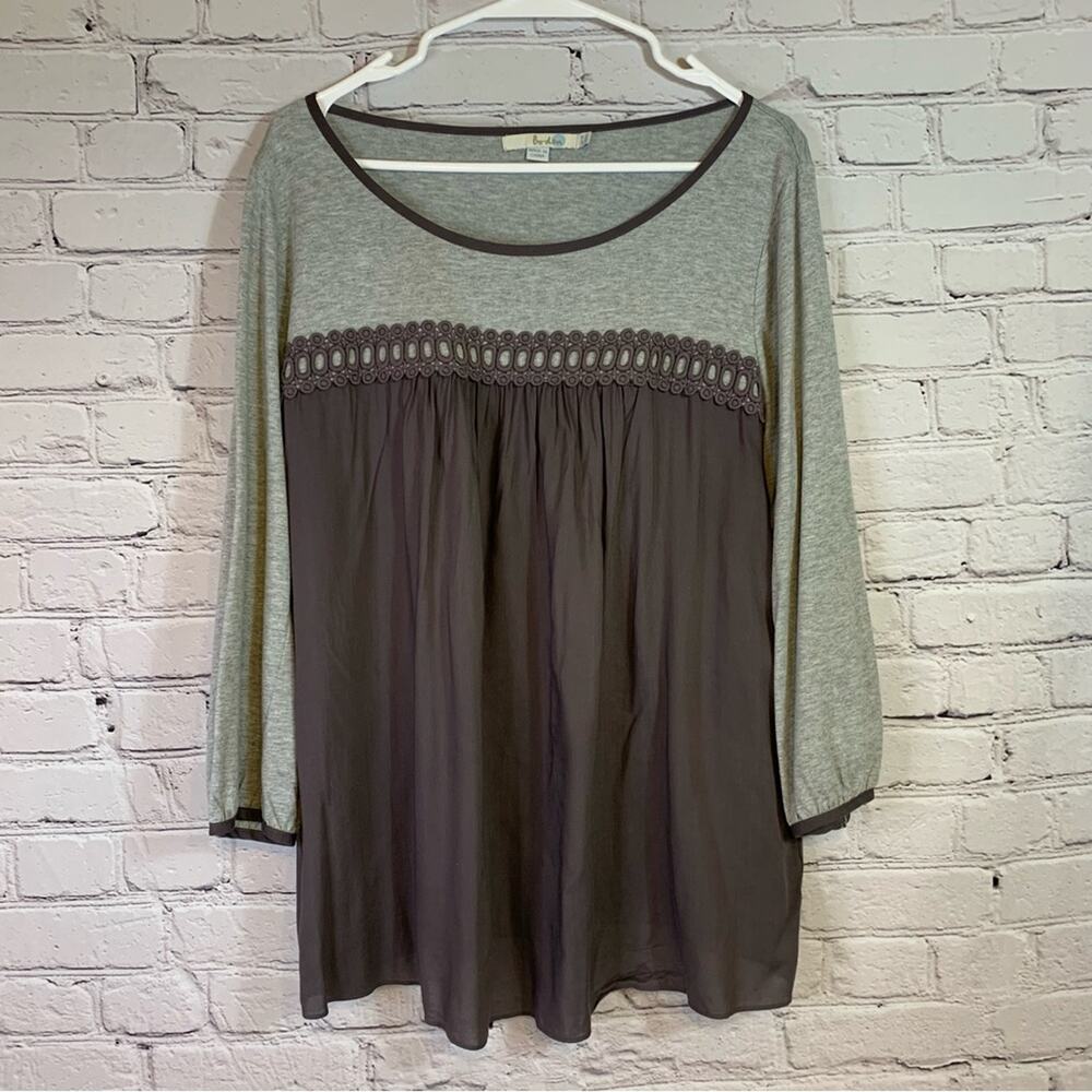 Boden Grey Smock Blouse Size 14